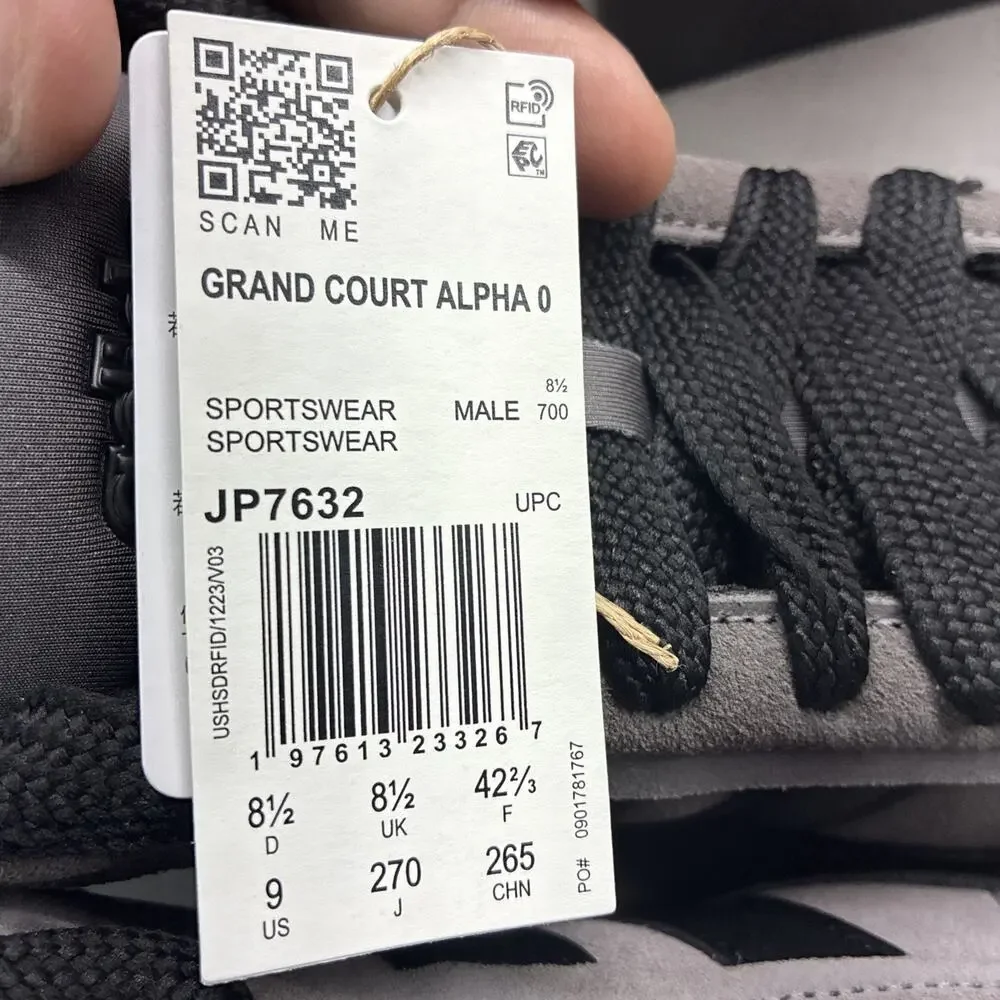 Adidas Grand Court Alpha 00s Charcoal Black Men Size 9 JP7632 New In Box